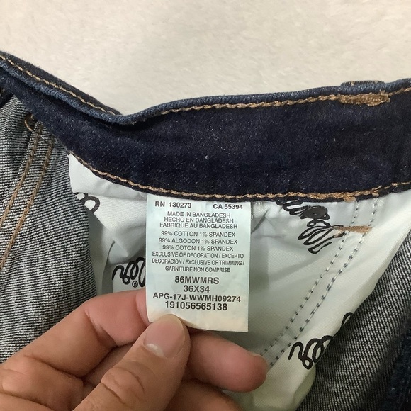 Wrangler Men’s Slim Fit Jeans Taper Dark Wash Rinsed Selvedge Size 36 x 34 - Picture 4 of 8